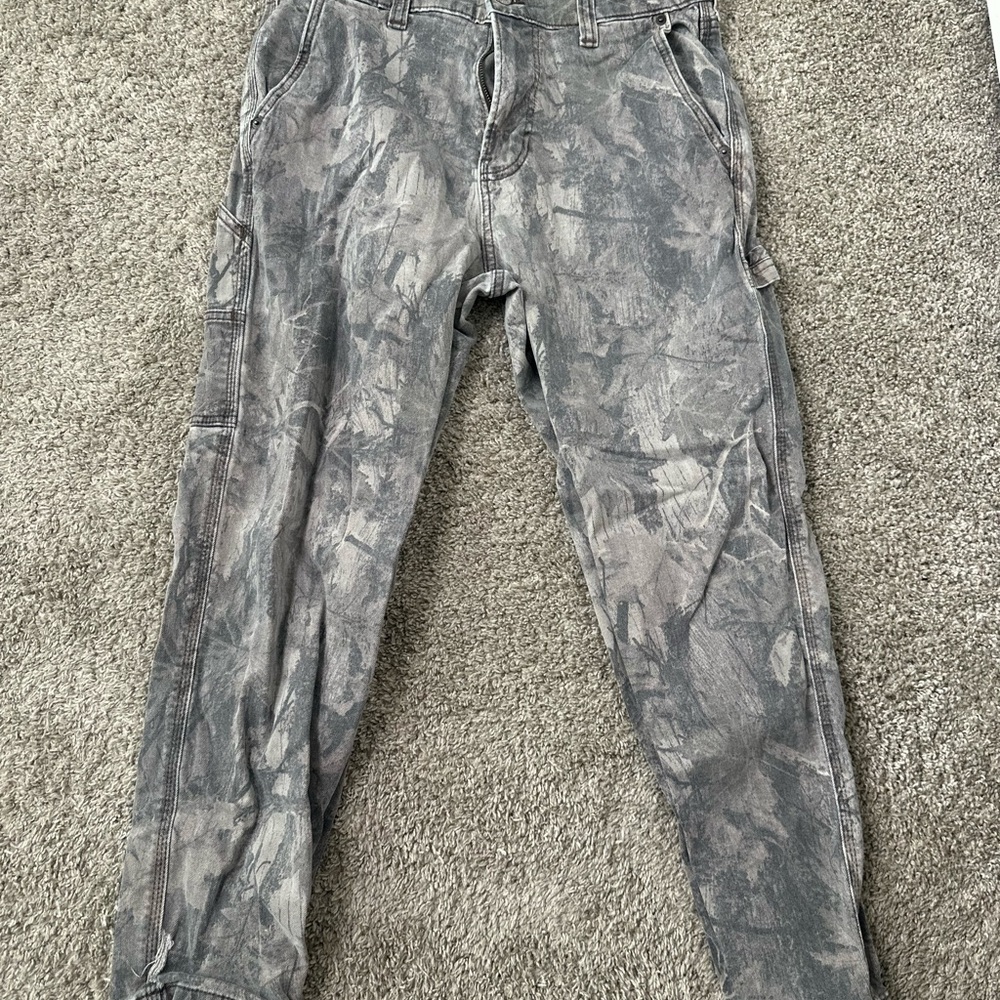 Hollister Gray Washed Cargo Pants for Men